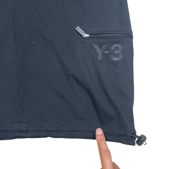 Adidas Y3 Hoodie Dress Women S Black Half Zip Up Yohji Yamamoto Y2K Pockets - Picture 11 of 12